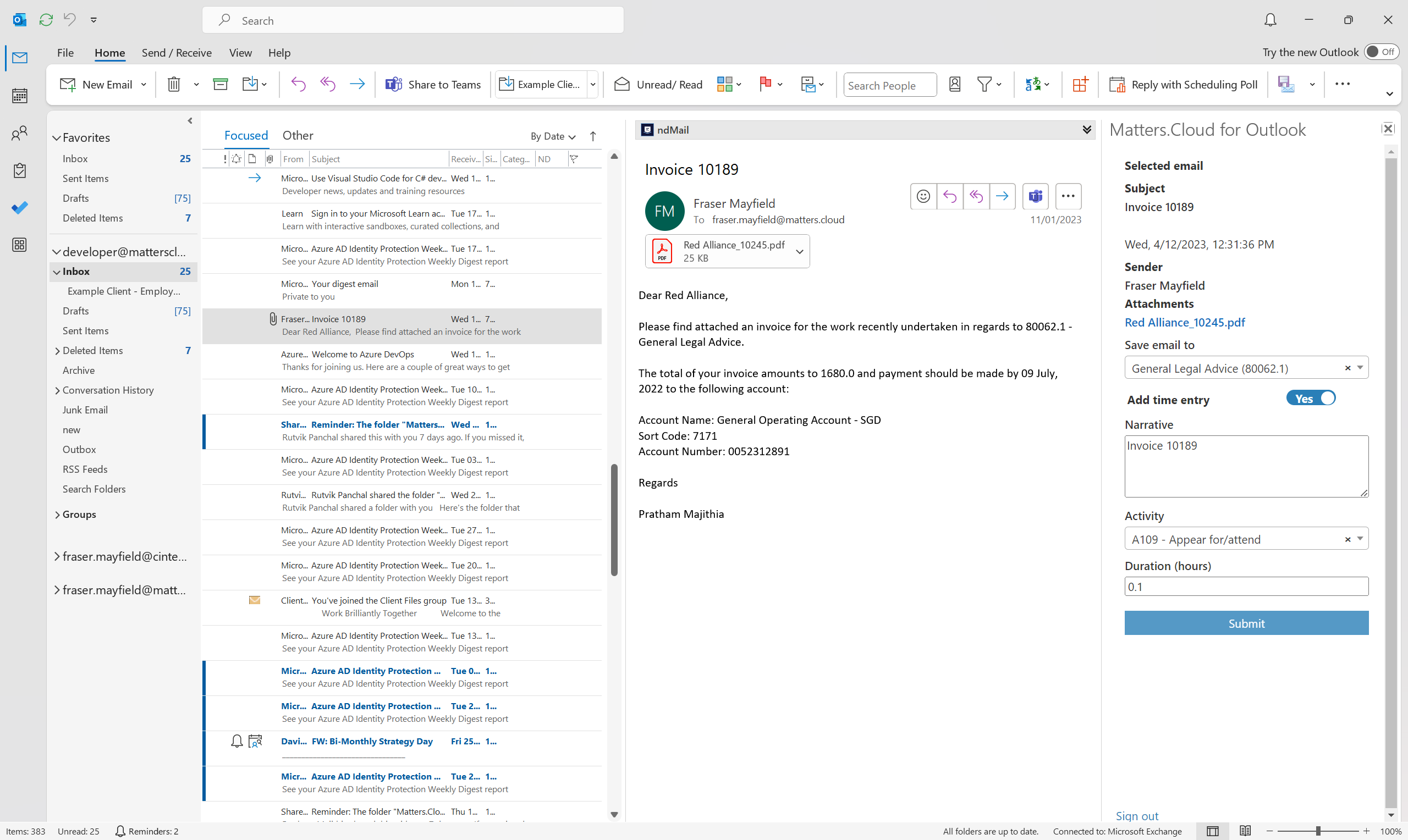 Matters.Cloud for Microsoft Outlook