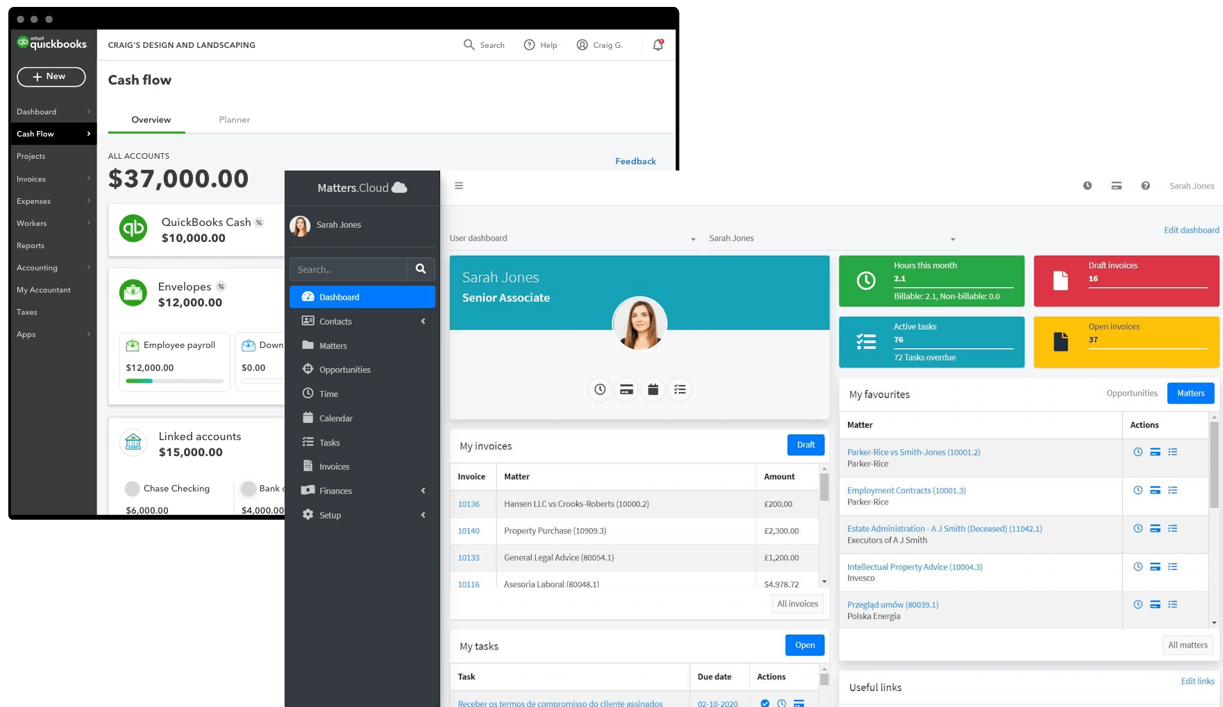 Matters.Cloud + QuickBooks